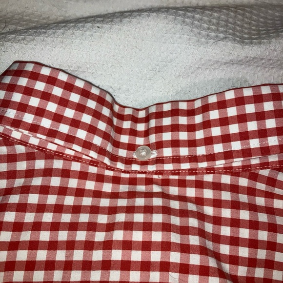 Duluth Trading Co Mens Large Red White Plaid Check UNTUCKED Button Up Shirt - Picture 8 of 8